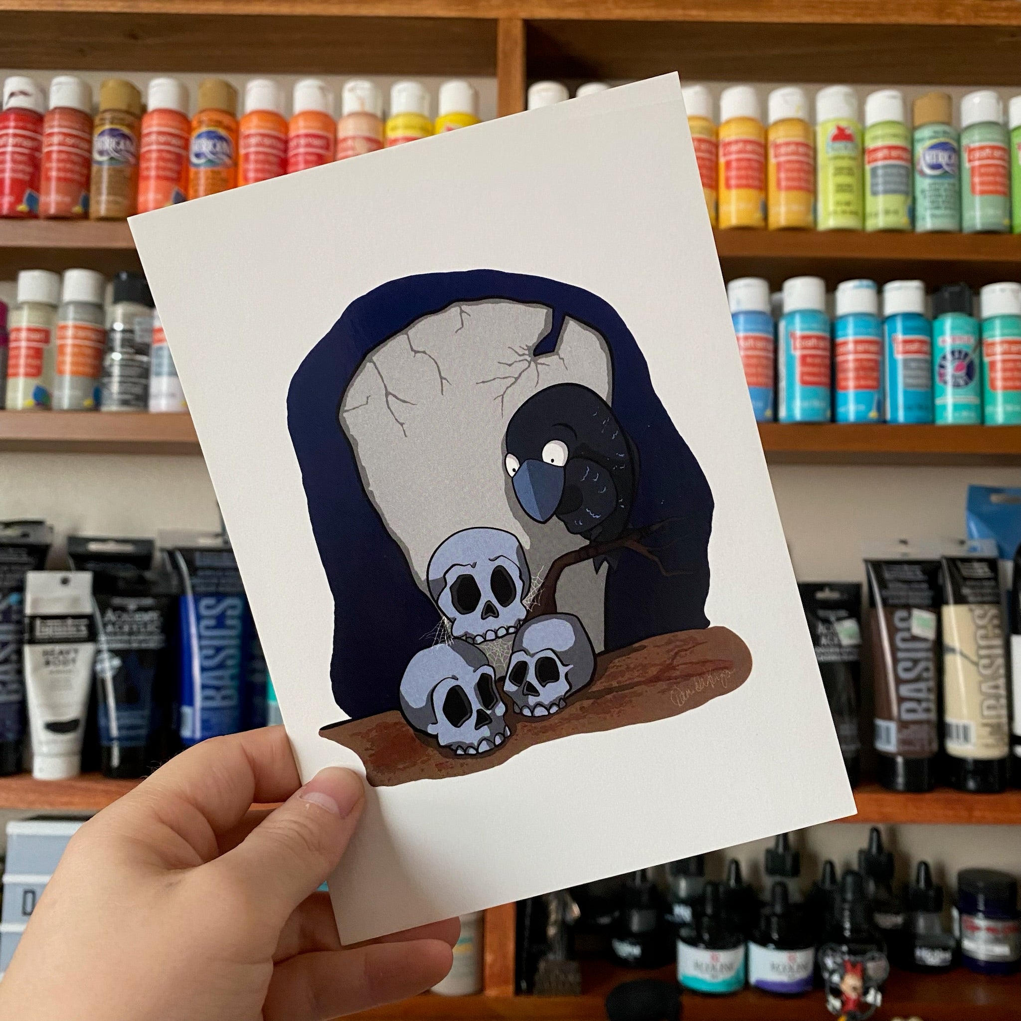 Scaredy Crow and Silly Skulls II - Print