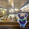 Hipster Pug - Sticker